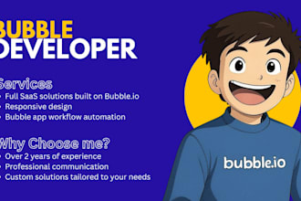 develop bubble app website using bubble io with pro bubble developer skills