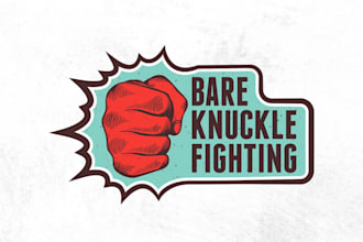 design a retro vintage bare knuckle fighting sport logo