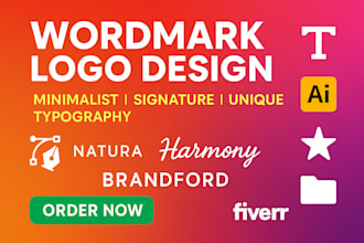 design professional wordmark logo and mockups