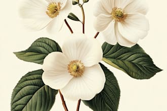 draw botanical illustrations of flowers, fruits and plant