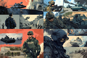 draw military themed illustrations