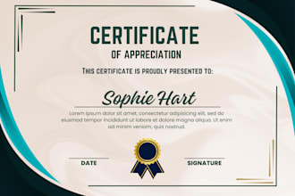 design certificates for completion, appreciation, and achievement