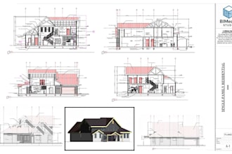 draft architectural plans, structural drawings, in revit, autocad