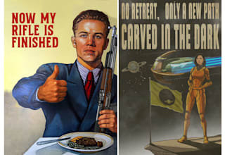 draw epic propaganda style poster, event, illustration
