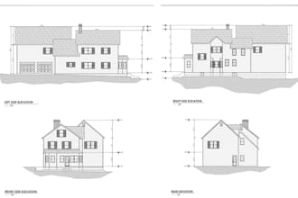 draft 2d floor plan, 2d house elevation, 2d electrical plan , 3d plumbing plan