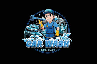 design high quality export car wash logo with free source file