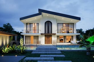 remodel 3d exterior villa house,interior layout, pool patio,terrace render,v ray