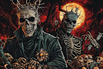 make dark art, horror or skull illustration