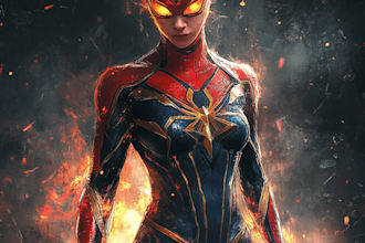 drawing custom superhero character in action