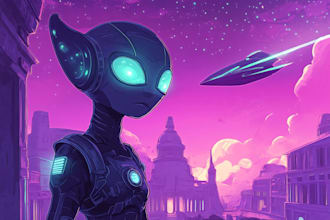 draw spaceship sci fi illustration