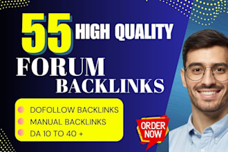 give 55 forum posting backlinks to high da pa sites with low spam score
