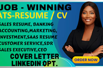 write sales, banking, finance, accounting, investment, marketing, saas resume