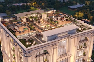 realistic architecture exterior and backyard 3d design and realistic render