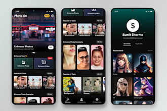 build photo editing app video editing app, ai video app, ai animation app