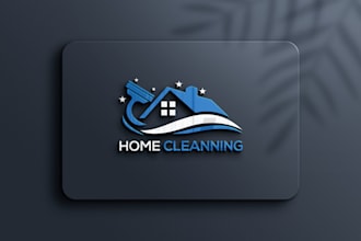 create a house janitorial commercial cleaning service logo design