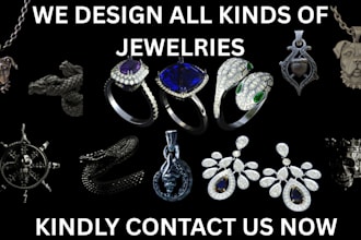design 3d jewelry model, 3d bracelet, 3d pendant, 3d ring, jewelry rendering stl