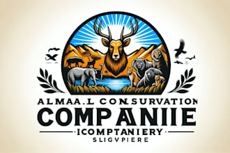 design animal conservation, wildlife, safari logo with express delivery