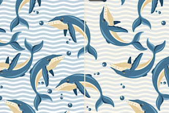 create colourful, vector, seamless textile pattern designs