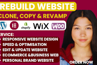 design rebuild copy clone edit customize wordpress wix webflow website redesign