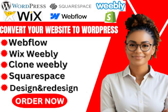 convert design redesign wix weebly clone wix weebly squarespace to wordpress web