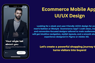 design modern UI UX design for ecommerce app
