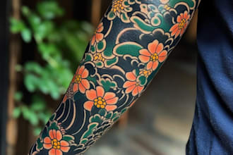 draw a japanese or oriental tattoo design for you