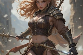 make a fantasy character design use d and d illustration