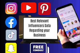 find best instagram tiktok snapchat youtube influencer list for marketing