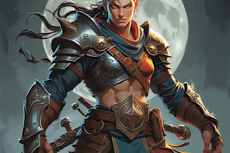 draw 2d sprite, fantasy game art, dnd, and character design