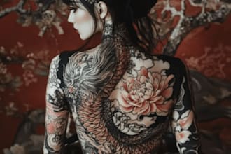 create a tattoo design in japanese style