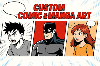 create comic book art, manga art, or webtoon art with custom illustration