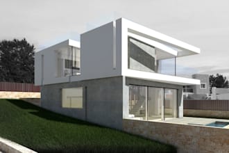 remodel 3d interior, exterior villa house, terrace render, 3ds max, living room