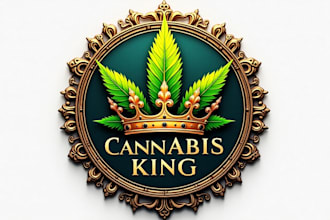 give cannabis king crown badge logo 1 day