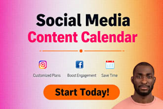 create your social medial content calendar for instagram and fb
