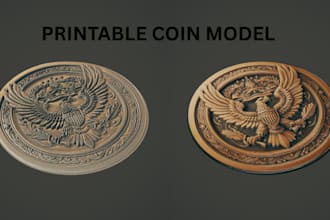 do 3d printable coin model 3d bas relief 3d medallion cnc design for 3d printing