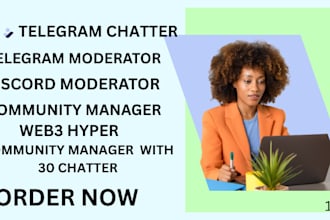 be your telegram community manager, web3 hyper,with 30 chatter in crypto project