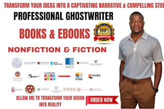 write high quality ebook and books, nonfiction and fiction for amazon KDP beyond