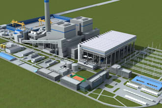 do 3d industrial factory design and production plant 3d modeling