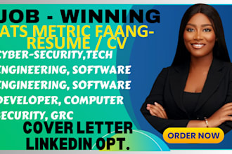 write professional resume for IT, cybersecurity, software engineer, tech