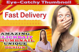 create amazing clickbait eye catchy youtube thumbnails