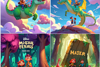 design children story book cover using ai
