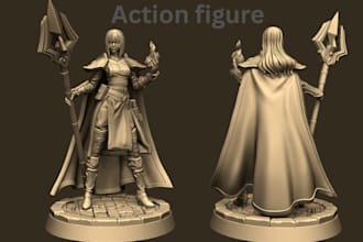 sculpt 3d action figure 3d statue 3d miniature articulated figure for printing