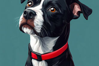 do your pet portrait into cute disney style illustration