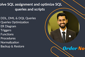 solve sql assignment and optimize sql queries and scripts