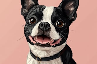 do your pet portrait in disney style cartoon illustration