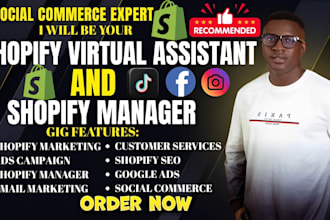 be shopify virtual assistant, shopify manager, tiktok ads to boost shopify sales