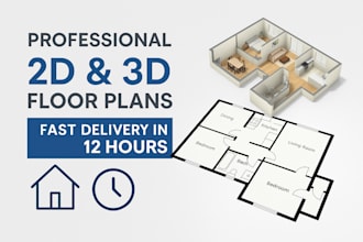 redraw 2d and 3d floor plans for real estate agents 12h delivery