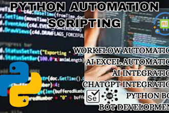 build custom python automation script or bot for web ai excel automation task
