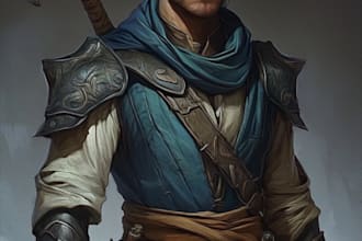 make a dnd art and d and d character for you