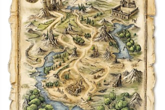 create a fantasy map with digital watercolours